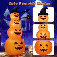Tangkula 8 FT Halloween Inflatable Pumpkin, 4 Pumpkins Stack Halloween Decorations