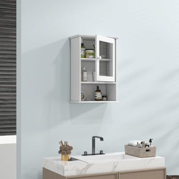Tangkula Bathroom Cabinet With Door and Open Shelf