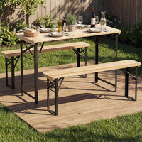Tangkula 3 Piece Folding Picnic Table with 2 Benches