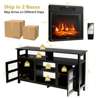 Tangkula Fireplace TV Stand with 18 Inches 1400W 5,000 BTU Electric Fireplace