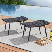 Tangkula Set of 2 Patio Ottomans