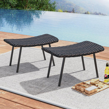 Tangkula Set of 2 Patio Ottomans