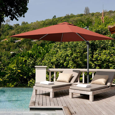 Tangkula 10ft Patio Cantilever Umbrella w/Cross Base