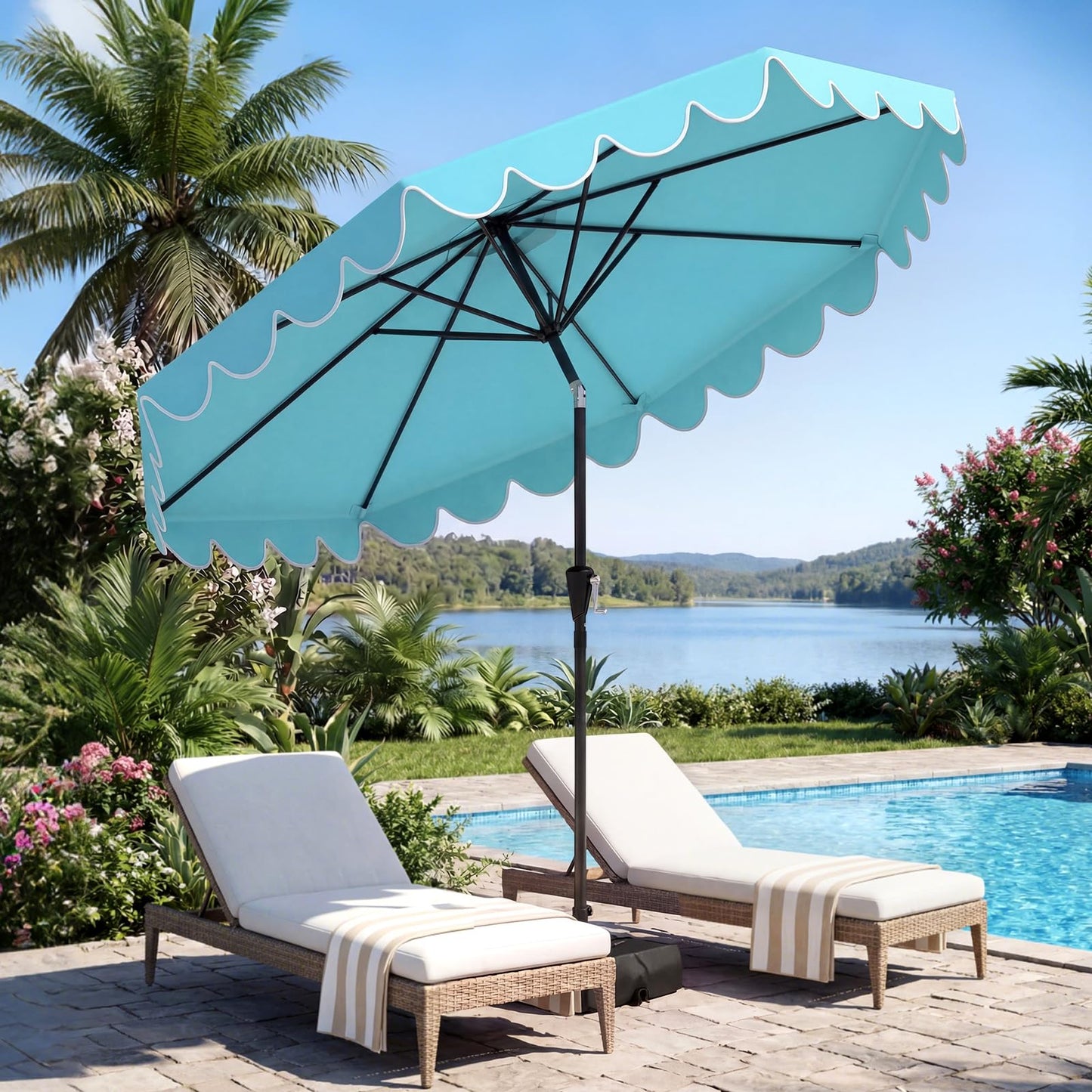 Tangkula 10 FT Patio Umbrella with Base Included