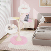 Tangkula Arbre à chat mignon multicouche de 123 cm avec poteaux à griffer recouverts de sisal