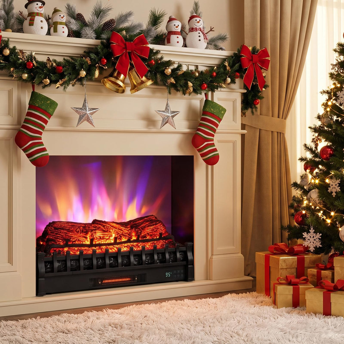 Tangkula 30" Infrared Quartz Electric Fireplace with Remote for Living Room