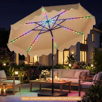 Tangkula 9 FT Solar Patio Umbrella with 104 Color-Changing Flowing LED Lights