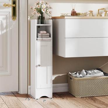 Tangkula Bathroom Storage Cabinet with Door for Small Spaces