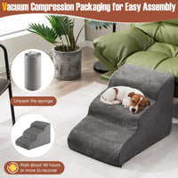 Tangkula Foam Dog Stairs for High Beds, Extra Wide & Deep Pet Ramp