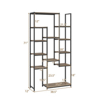 Tangkula 71” Tall Bookshelf with 12 Storage Shelves & Heavy-Duty Metal Frame