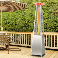 Tangkula 90-inch Outdoor Patio Heater, 42000 BTU Portable Pyramid Propane Heater with Wheels, Quartz Glass Tube