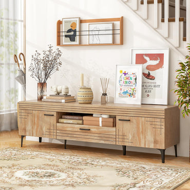 Tangkula Mid Century Modern TV Stand for 65 Inch TVs