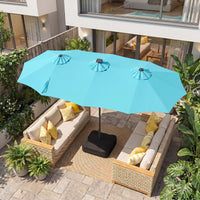 Tangkula 13 FT Solar Patio Umbrella with Base Included | Double-Sided