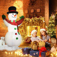 Tangkula 6 FT Christmas Inflatable Snowman with Internal LED Lights Banner Top Hat Scarf