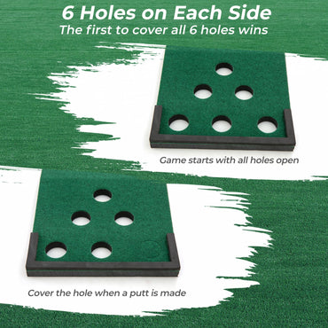 Tangkula 11 FT Golf Pong Putting Game Set with 2 Adjustable Putters