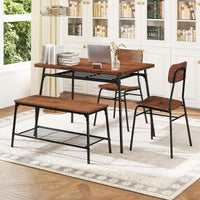 Tangkula Dining Table Set for 4 Square Kitchen Table & Chair Set