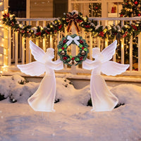 Tangkula Outdoor Christmas Angel & Wreath Decorative Set