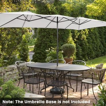 TANGKULA 15 FT Double-Sided Patio Umbrella with Crank Handle