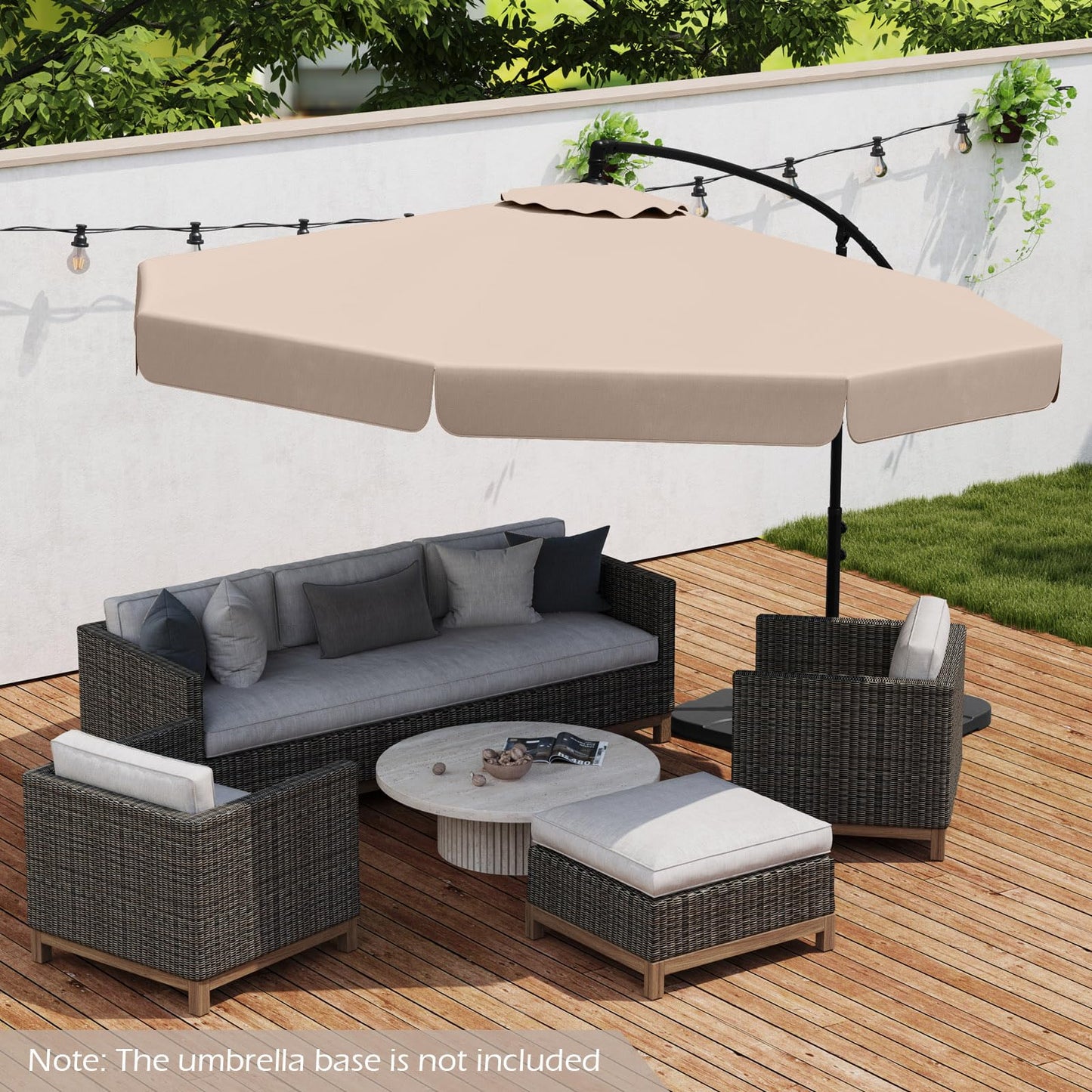 Tangkula 10FT Offset Hanging Umbrella with Cover