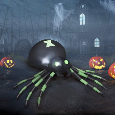 Tangkula 6 Ft Halloween Inflatable Spider with LED Lights Outdoor Indoor Halloween Decorations