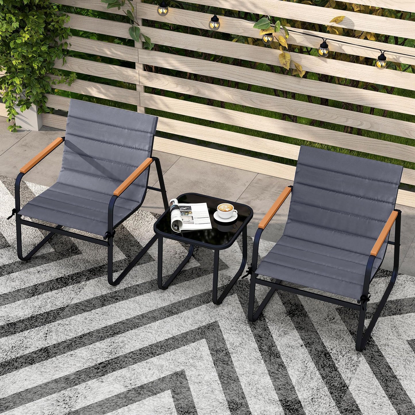 Ensemble de bistro 3 pièces Tangkula pour patio