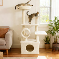Tangkula Arbre à chat multi-niveaux de 122 cm avec grande niche et 3 plateformes de saut