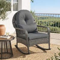 Tangkula Outdoor Wicker Rocking Chair for Porch(1/2)