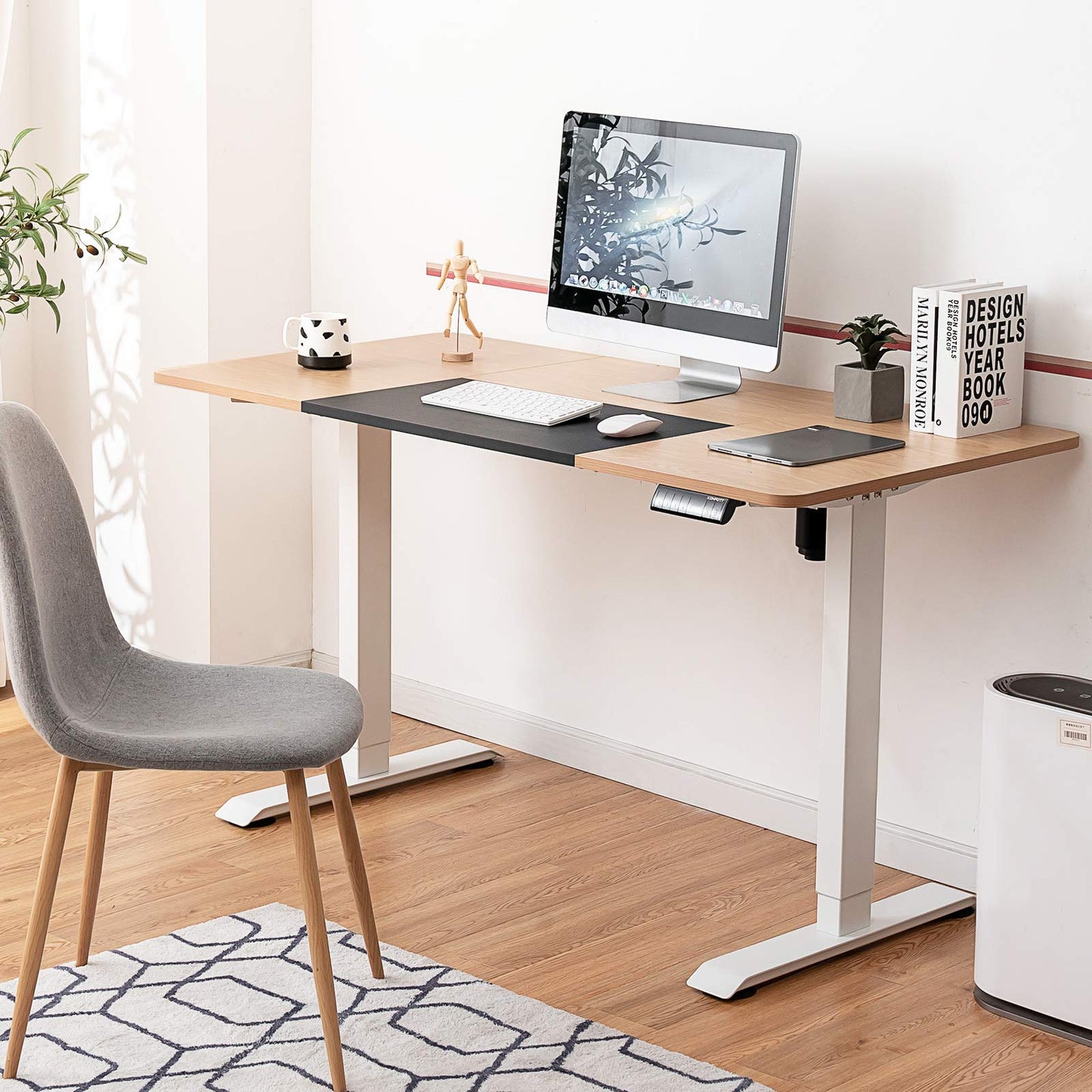 Bureau réglable en hauteur électrique Tangkula 55 x 28 pouces