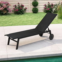 Tangkula Lounge Chair Outdoor with Wheels(1/2)