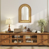 Miroir mural en rotin Tangkula (90 cm L x 60 cm l)