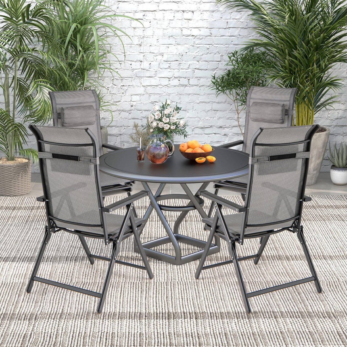 Tangkula Folding Patio Chairs Set