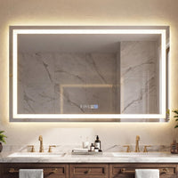 Tangkula 45" x 28" Miroir de salle de bain mural à LED avec lumières dimmables 3 couleurs