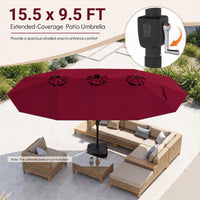 Tangkula Patio Umbrella with Solar Lights | Multi-Colored LED Lights