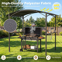 Tangkula 8 x 5 FT Grill Gazebo with 2 Metal Shelves