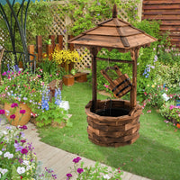 Fontaine en cascade en bois de style ancien Tangkula pour l'extérieur avec pompe à seau (22,5" x 22,5" x 48,5")