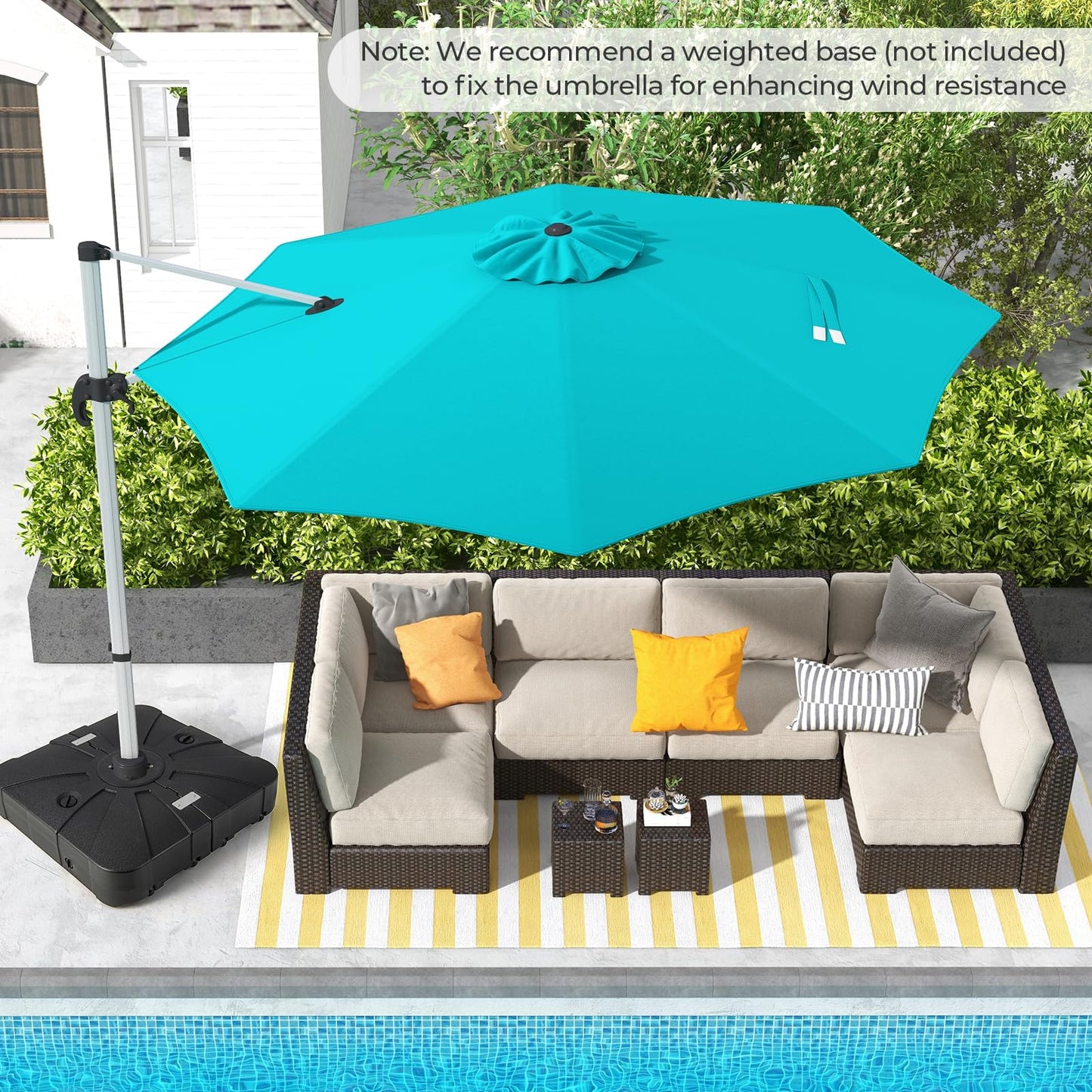 Tangkula 11 ft Round Patio Cantilever Umbrella