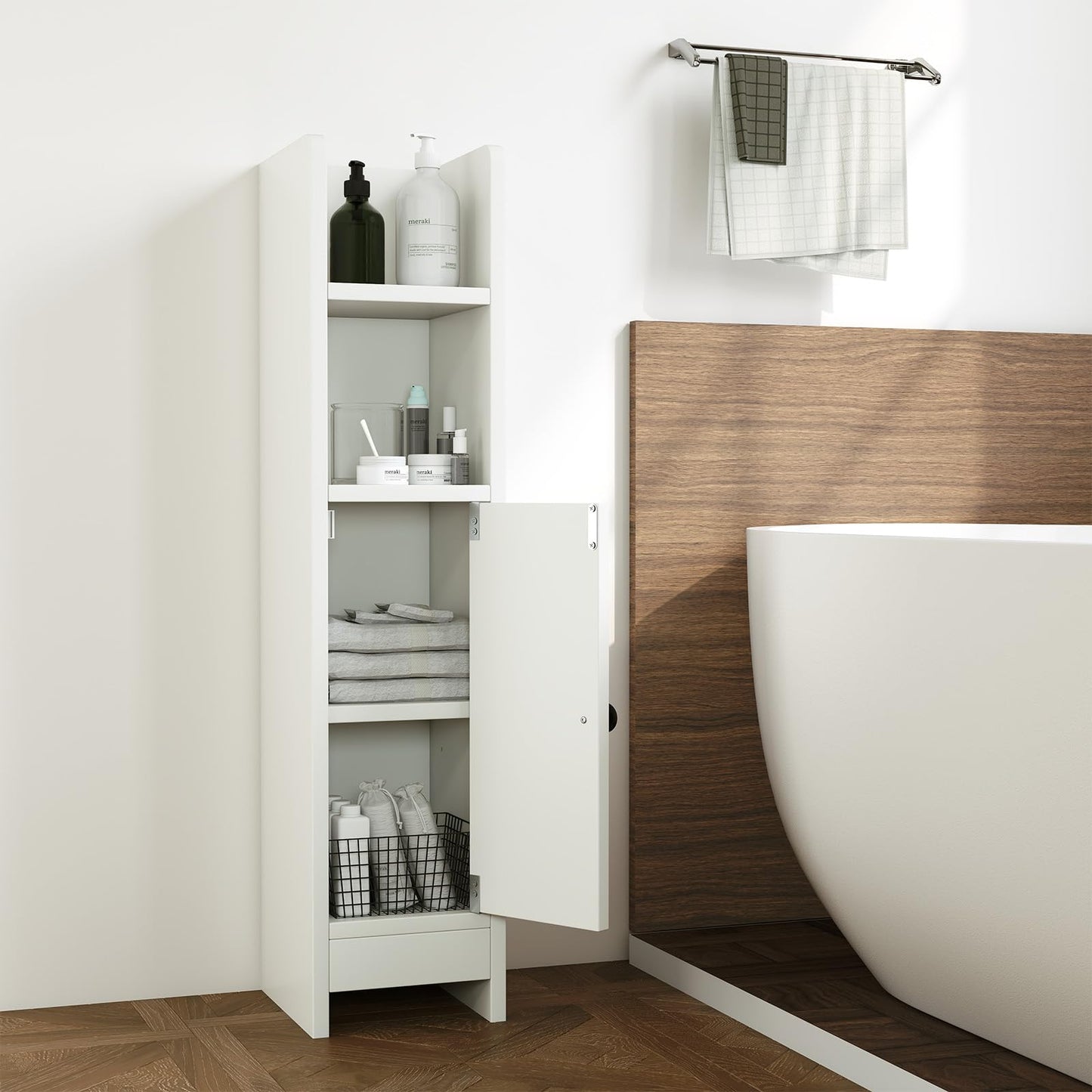 Tangkula Small Bathroom Storage Cabinet for Small Spaces