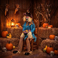 Tangkula 5.2 FT Animated Halloween Sitting Scary Scarecrow Decoration