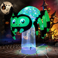 Tangkula 6 FT Halloween Inflatable Spider with Multi-Color Rotating Light