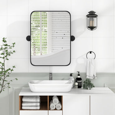 Tangkula 30 x 22 Inch Pivot Wall-Mounted Mirror
