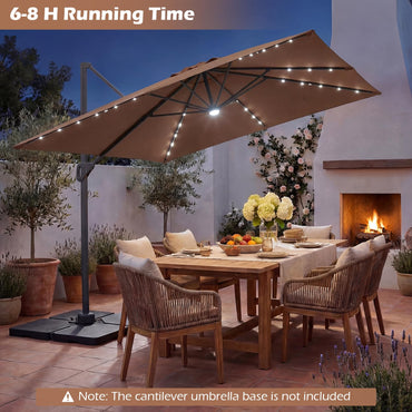 Tangkula 10ft Patio Umbrella with Solar Lights