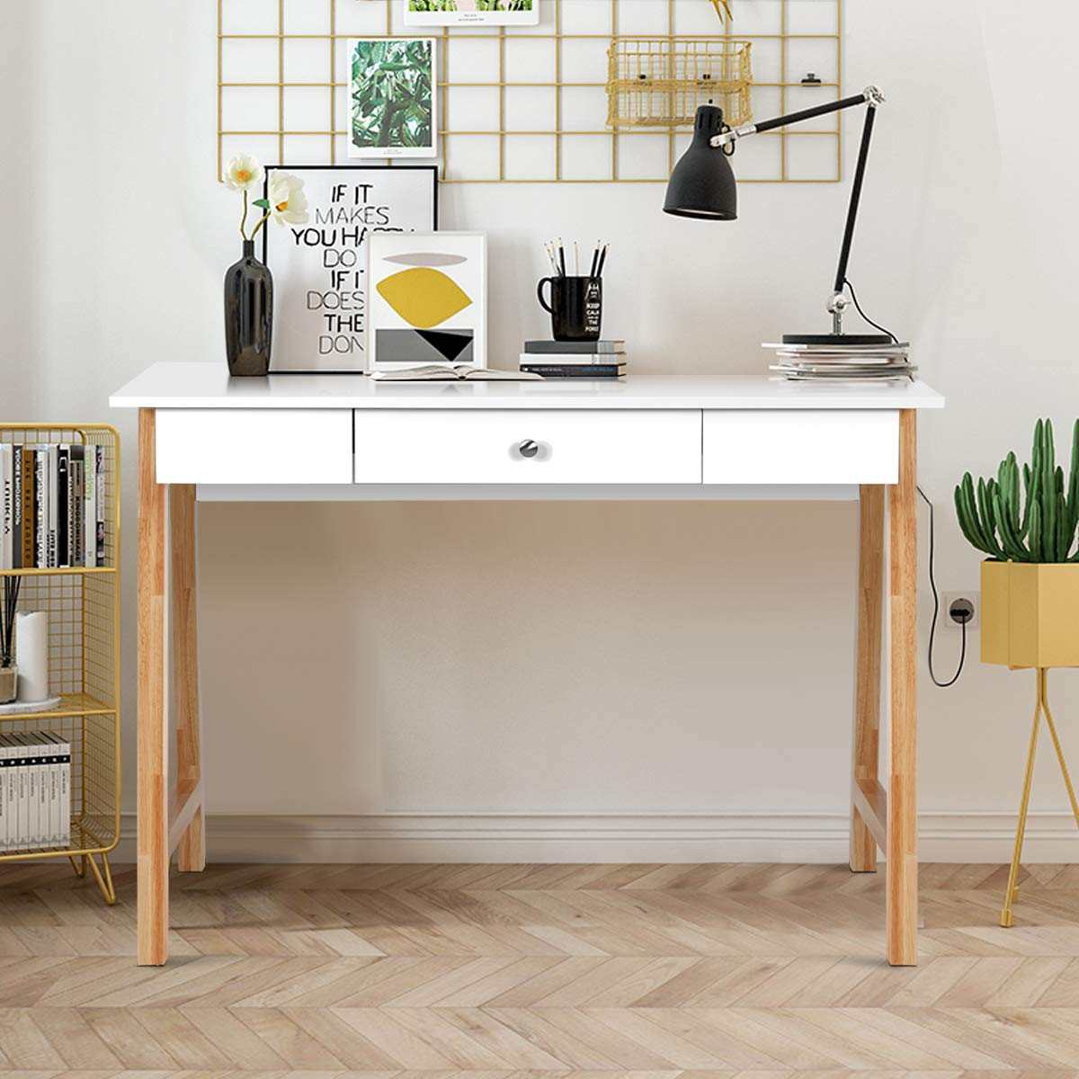 Bureau d'ordinateur Tangkula avec tiroirs de rangement