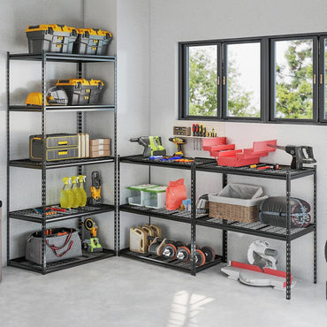Tangkula 5-Tier Metal Garage Shelving Units with 2000 LBS Capacity (1/2/3/4)