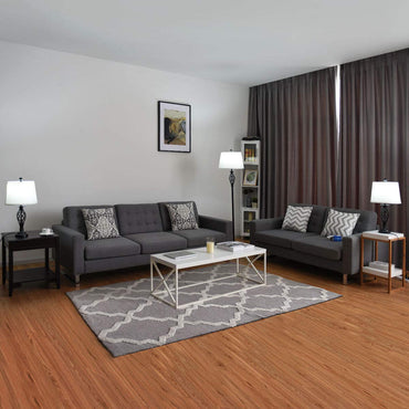 Tangkula Lamp Set 3-Piece Modern Home Living Room Bedroom Chrome Finish Lamps