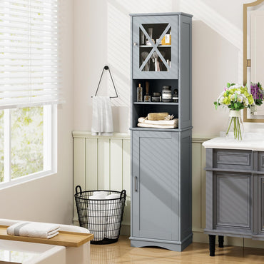 Tangkula 67" H Tall Bathroom Cabinet(15.5 x 12 x 67 Inch)