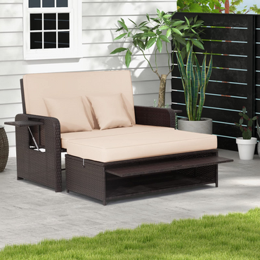 Patio Rattan Daybed - Tangkula