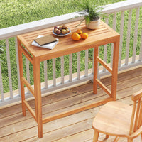 Table de bar pliante d'extérieur en bois d'acacia Tangkula