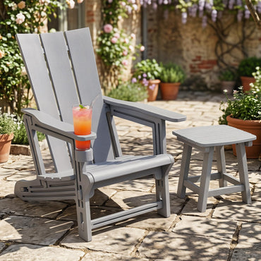 Tangkula Adirondack Chairs with Cup Holder for Garden