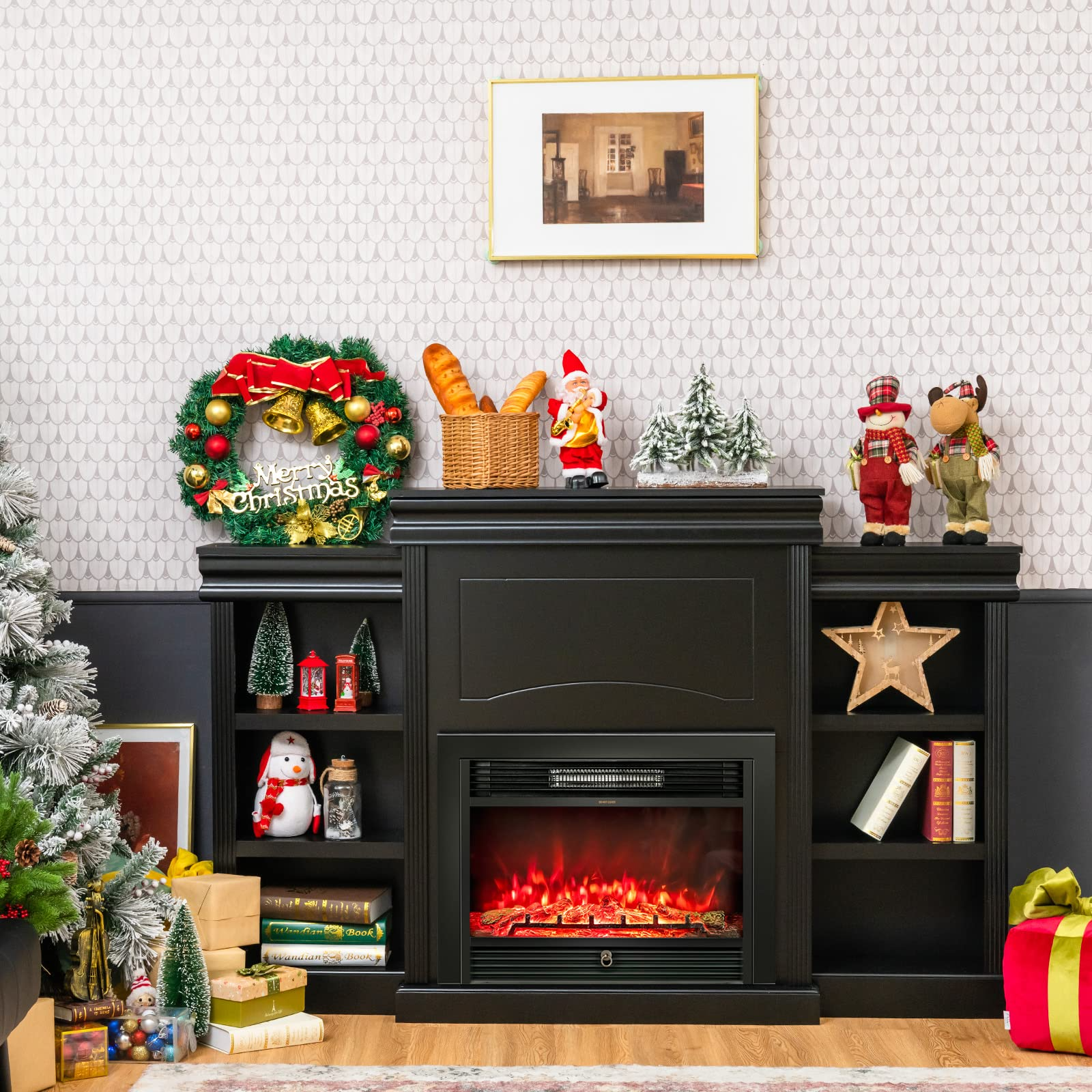 70 Inches Freestanding Mantel Stand - Tangkula