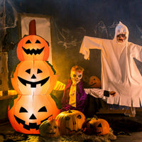 Tangkula 5.2 Ft Halloween Inflatable 3 Pumpkin Stack